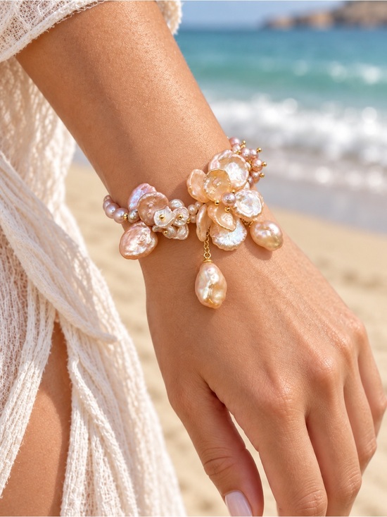 Venus and Vulcan Jewelry - Blush Reef Pearl Bracelet RL6
